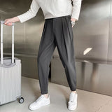 Vipkoala Spring Summer New Baggy Men's Casual Pants Korean Fashion Male Youth Bound Feet Trousers Blazer Pants Trousers