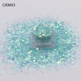 10g/Bag New Arirval Mixed Hexagon Glitter Iridescent Flakes Slice Sparkly Chunky Manicure Nail Art Decoration Accessories