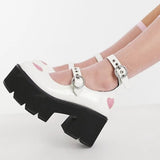 Vipkoala Heart Design Buckle Decor Platform Mary Janes Pumps Spring Dropship Platform Sweet Comfy Woman Shoes Pumps