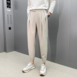 Vipkoala Spring Summer New Baggy Men's Casual Pants Korean Fashion Male Youth Bound Feet Trousers Blazer Pants Trousers