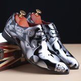 Vipkoala Office Men Dress Shoes Floral Pattern Men Formal Shoes Leather Luxury Fashion Groom Wedding Shoes Men Oxford Shoes Dress 37-50