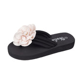 Vipkoala Summer Beach Shoes for Women New Fashion Flower Women's Wedges Slippers Roman Ladies Casual Flip Flops Female Flat Slides