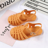 Vipkoala Children Sandals Girls Boys Soft Princess Shoes Candy Jelly Beach Roman Slippers Outdoor PVC Hollow Out Kids Shoes