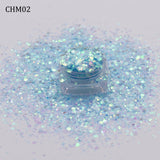 10g/Bag New Arirval Mixed Hexagon Glitter Iridescent Flakes Slice Sparkly Chunky Manicure Nail Art Decoration Accessories