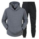 Vipkoala Men's Sets Hoodies+Pants Fleece Tracksuits Solid Pullovers Jackets Sweatershirts Sweatpants Hooded Streetwear Outfits