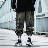 Vipkoala Harajuku Black Cargo Pants Men Multi-pocket Casual Pants Joggers Sweatpants Streetwear Fashion Male Trend Hip-Hop Loose Trousers