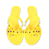 Vipkoala New Fashion Women Rivet Flip Flops Comfortable Jelly Sandals Luxury Sandals Women Designers Opened Toe Sexy Sandals Beach