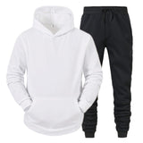 Vipkoala Men's Sets Hoodies+Pants Fleece Tracksuits Solid Pullovers Jackets Sweatershirts Sweatpants Hooded Streetwear Outfits