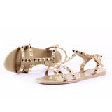 Vipkoala New Fashion Women Rivet Flip Flops Comfortable Jelly Sandals Luxury Sandals Women Designers Opened Toe Sexy Sandals Beach