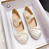 Vipkoala Shoes Women's Shoes Round Toe Plus Size Women's Shoes Bow Silk Satin Ballet Flats  Spring/Autumn Flats Women Shoes