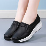 Vipkoala Women Flats Comfortable Loafers Shoes Woman Breathable Leather Sneakers Women Fashion Black Soft Casual Shoes Female