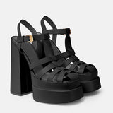 Vipkoala Women Sandals Sexy High Heels Buckle Ankle Strap Ladies Shoes Thick Heels Platform Fashion Summer Female Pumps New Sandals