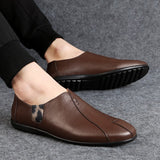 Vipkoala Genuine Leather Men Casual Shoes Luxury Brand Mens Loafers Moccasins Breathable Slip On Lazy Driving Shoes Plus Size 38-47