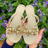 Vipkoala New Fashion Women Rivet Flip Flops Comfortable Jelly Sandals Luxury Sandals Women Designers Opened Toe Sexy Sandals Beach