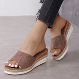 Vipkoala Women Wedges Summer Casual Slip on Platform Flip Flops Ladies Peep Toe Sandals Beach Slippers Shoes Chinelos Mulher 35-42