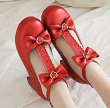 Vipkoala Spring Autumn Women Pumps Lolita Shoes Platform High Heels Black Red T-Belt Buckle Mary Jane Shoes Bow Ladies Party Shoes