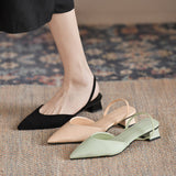 Vipkoala New Summer Fashion Pointed Toe Women's Heel Shoes Fashion Formal Dress Temperament Baotou Back Straps Without Lace Sleeves