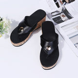 Vipkoala New Flat Wedges Sandals Slippers Female Casual Platform Flip Flops Fashion Comfortable Outdoor Beach Slides Women Summer