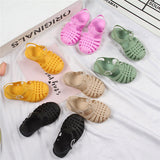 Vipkoala Children Sandals Girls Boys Soft Princess Shoes Candy Jelly Beach Roman Slippers Outdoor PVC Hollow Out Kids Shoes