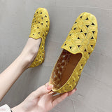 Vipkoala Summer Women's Shoes Soft Casual Female Ballet Flat Sweet Hollow Out  Suede Loafers Slip on Moccasins Breathable Ladies Footwear