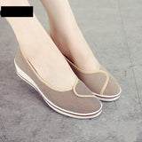 Vipkoala Women Loafers Soft Slip On Canvas Flats Shoes Woman Solid Casual Breathable Shoe For Mother Platform Shoes