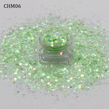 10g/Bag New Arirval Mixed Hexagon Glitter Iridescent Flakes Slice Sparkly Chunky Manicure Nail Art Decoration Accessories