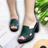 Vipkoala Women Summer New High Heels Slippers Feamle Thick Heel High-heeled Casual Shoes Outdoor Heel Slippers Footwear Zapatos De Mujer