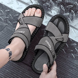 Vipkoala Men Sandals Driving Summer Beach New Fashion Non Slip Soft Slippers Casual Leisure Waterproof Outside Sandals Leather