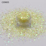 10g/Bag New Arirval Mixed Hexagon Glitter Iridescent Flakes Slice Sparkly Chunky Manicure Nail Art Decoration Accessories