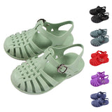 Vipkoala Children Sandals Girls Boys Soft Princess Shoes Candy Jelly Beach Roman Slippers Outdoor PVC Hollow Out Kids Shoes