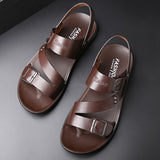 Vipkoala New Big Size Casual Fashion Men Shoes Slip-On PU Leather Soft Non-slip Beach Summer Sandals Slippers Flats Flip Flop