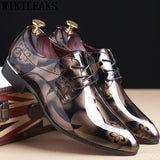 Vipkoala Office Men Dress Shoes Floral Pattern Men Formal Shoes Leather Luxury Fashion Groom Wedding Shoes Men Oxford Shoes Dress 37-50