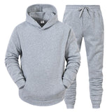 Vipkoala Men's Sets Hoodies+Pants Fleece Tracksuits Solid Pullovers Jackets Sweatershirts Sweatpants Hooded Streetwear Outfits