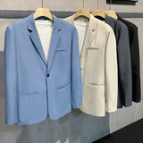 Vipkoala Korean Style Loose Men Blazer Spring Summer Hip Hop Loose Suit  Kpop Oversized Tops Ulzzang Fashion Coat Streetwear Jackets