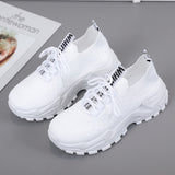 Vipkoala Fashion Mesh Platform Sneakers Socks Shoes Tenis Breathable Casual Women Woven Fabric Breathable Sports Shoes Zapatillas Mujer