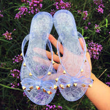 Vipkoala New Fashion Women Rivet Flip Flops Comfortable Jelly Sandals Luxury Sandals Women Designers Opened Toe Sexy Sandals Beach