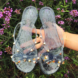 Vipkoala New Fashion Women Rivet Flip Flops Comfortable Jelly Sandals Luxury Sandals Women Designers Opened Toe Sexy Sandals Beach