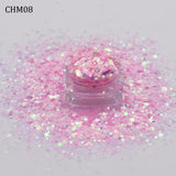 10g/Bag New Arirval Mixed Hexagon Glitter Iridescent Flakes Slice Sparkly Chunky Manicure Nail Art Decoration Accessories