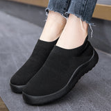 Vipkoala Fashion Women Casual Shoes Slip On Women Sock Shoes Solid Color Sneakers For Women Outdoor Ladies Flat Shoes Female Footwear