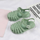 Vipkoala Children Sandals Girls Boys Soft Princess Shoes Candy Jelly Beach Roman Slippers Outdoor PVC Hollow Out Kids Shoes