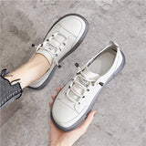 Vipkoala Genuine Leather Women's Flat Sneakers Large Size 35-41 Autumn Vulcanized Shoes Ladies Casual Shoes Comfortable Flats