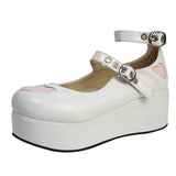 Vipkoala Heart Design Buckle Decor Platform Mary Janes Pumps Spring Dropship Platform Sweet Comfy Woman Shoes Pumps