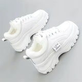 Vipkoala New Women's Casual Sneakers; Winter Sneakers With Plush Fur; Warm Women's Shoes; Women's Shoes With Lacing; Women's Snow Boots