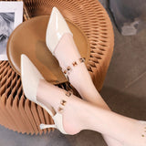 Vipkoala Sexy Sandals Woman Summer Pointed Rivets Fashion Elegant Party Sandals Stripper Shoes Luxury Sandals Women Designers