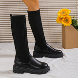 Vipkoala Women's Over The Knee Boots Knitted Autumn Fashion Female Platform Boot Splicing Ladies Sock Shoes Woman Long Boots