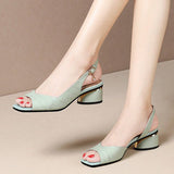 Vipkoala New Summer Woman Sandals Open Toe Pumps Back Strap Mid Heels Shoes Peep Toe Ladies Shoes Classical Dress Sandalias Mujer Pumps