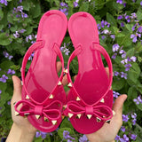 Vipkoala New Fashion Women Rivet Flip Flops Comfortable Jelly Sandals Luxury Sandals Women Designers Opened Toe Sexy Sandals Beach