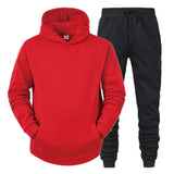 Vipkoala Men's Sets Hoodies+Pants Fleece Tracksuits Solid Pullovers Jackets Sweatershirts Sweatpants Hooded Streetwear Outfits