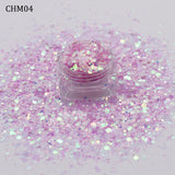 10g/Bag New Arirval Mixed Hexagon Glitter Iridescent Flakes Slice Sparkly Chunky Manicure Nail Art Decoration Accessories