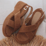 Vipkoala Women Summer New Casual Platform Sandals Stretch Fabric Fashion Shoes Women Elegant Wedges Cross Female Casual Footwear Size 43